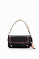 Middelgrote schoudertas met borduursels - BLACK - U