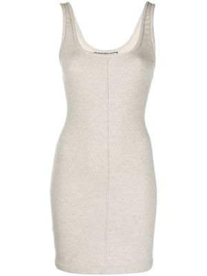 Alexander Wang robe courte cintrée à encolure ronde - Gris