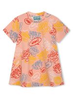 Kenzo Kids robe en coton à imprimé graphique - Tons neutres