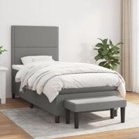 Boxspring met matras stof donkergrijs 100x200 cm