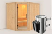 Karibu | Lilja Sauna | Helderglas Deur | Kachel 3,6 kW Geïntegreerde Bediening