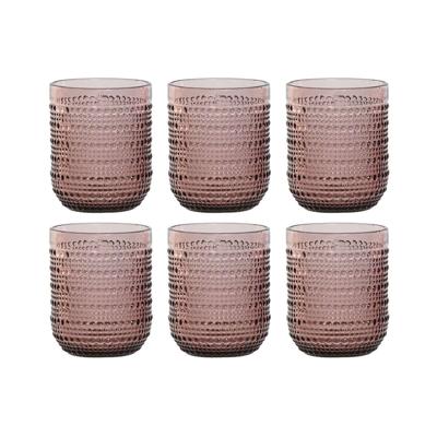 Glazenset Home ESPRIT Roze Kristal 240 ml (6 Stuks)