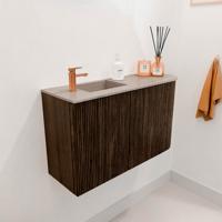 Toiletmeubel Mondiaz Joya Dlux | 71.6 cm | Meubelkleur Walnut | Faye wastafel Saba Wasbak Links | 1 kraangat