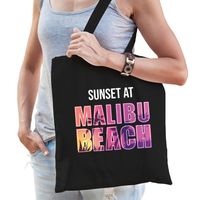 Sunset at Malibu Beach tasje zwart voor dames   - - thumbnail