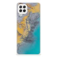 Samsung Galaxy A22 4G | M22 | TPU | Siliconen hoesje | Marble Blue Gold