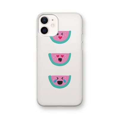 Smiley watermeloen: iPhone 12 Transparant Hoesje
