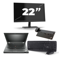 Lenovo ThinkPad L430 - Intel Core i5-3e Generatie - 14 inch - 8GB RAM - 240GB SSD - Windows 10 + 1x 22 inch Monitor