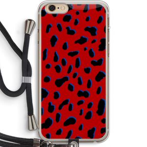 Red Leopard: iPhone 6 PLUS / 6S PLUS Transparant Hoesje met koord