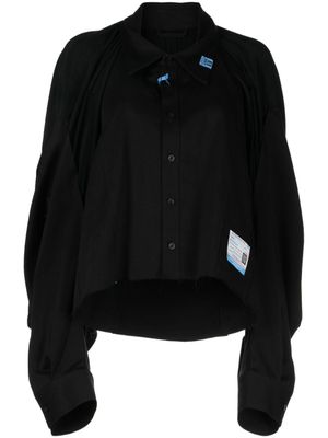 Maison MIHARA YASUHIRO chemise en coton à patch logo - Noir