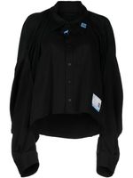 Maison MIHARA YASUHIRO chemise en coton à patch logo - Noir