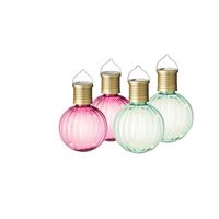 Set van 4x stuks buiten led roze en groene lampion solar verlichting 11 cm