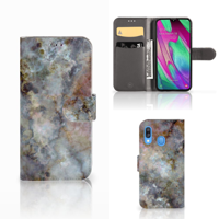 Samsung Galaxy A40 | Bookcase | Marmer Grijs