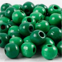 Creativ Company Houten kralen, d 10 mm, gatgrootte 3 mm, ca. 70 stuk, groen, 20 gr/ 1 doos