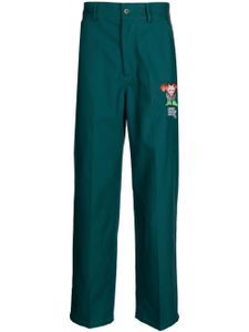 RASSVET pantalon droit à logo brodé - Vert