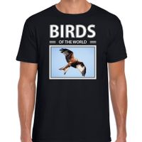 Rode wouw vogels t-shirt met dieren foto birds of the world zwart voor heren - thumbnail