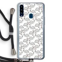 Zwanen: Samsung Galaxy A20s Transparant Hoesje met koord