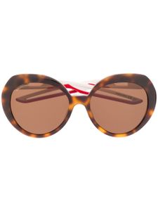 Balenciaga Eyewear Lunettes De Soleil Hybrid - Marron