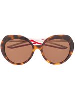 Balenciaga Eyewear Lunettes De Soleil Hybrid - Marron - thumbnail