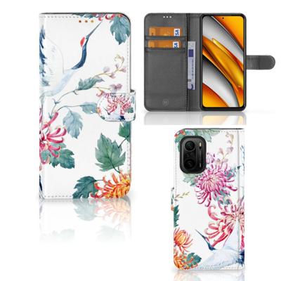 Poco F3 | Xiaomi Mi 11i | Telefoonhoesje | Met pasjeshouder | Bird Flowers
