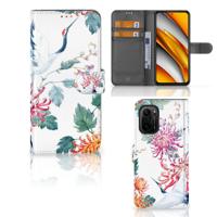 Poco F3 | Xiaomi Mi 11i | Telefoonhoesje | Met pasjeshouder | Bird Flowers