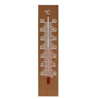 TFA Binnen Thermometer - analoog - eikenhout - naturel - 20 x 5 cm - binnen