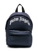 Palm Angels Kids sac à dos incurvé à logo imprimé - Bleu