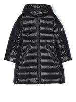 Moncler Enfant doudoune longue à patch logo - Noir - thumbnail