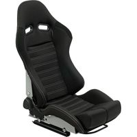 Sportstoel BS5 - Zwart/Grijs - Dubbelzijdig verstelbare polyester rugleuning SS34Z