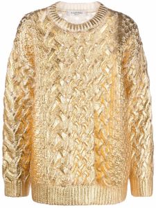 Valentino Garavani pull en maille torsadée métallisée
