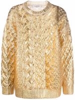 Valentino Garavani pull en maille torsadée métallisée