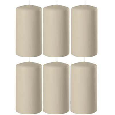 Enlightening Candles Cilinder/stompkaars - 8x - beige - D6 x H8 cm - 27 branduur