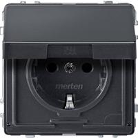 Merten MEG2310-7214 Wandcontactdoos AquaDesign Antraciet 1 stuk(s)
