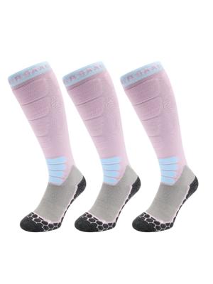 Poederbaas Skisokken Dames Merinowol Pro 3-pack Lila-35/38