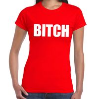 BITCH tekst t-shirt rood dames