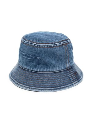 Alexander Wang bob en jean à logo brodé - Bleu