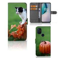 OnePlus Nord N10 | Telefoonhoesje | Met pasjeshouder | Kitten