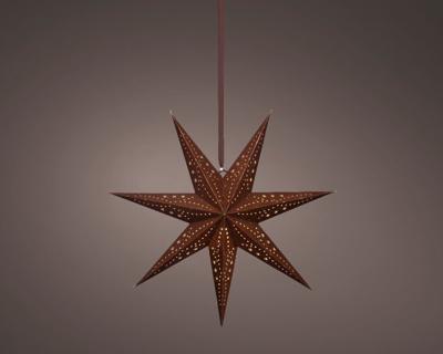 Papieren kerstster led 58 cm bruin