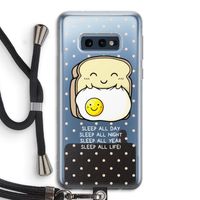 Sleep All Day: Samsung Galaxy S10e Transparant Hoesje met koord