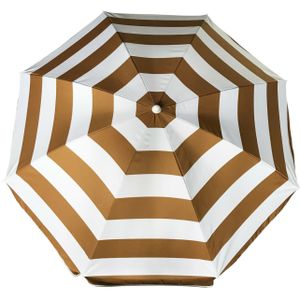 Parasol - goud - gestreept - D160 cm - UV-bescherming - incl. draagtas