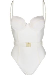 Noire Swimwear maillot de bain ceinturé à encolure cœur - Tons neutres