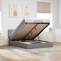 Bed met matras 140x200 cm stof taupe