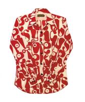 70's Retro Blouse Moloko, Bordeaux / Cream-S | 29% korting - thumbnail