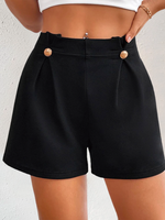 Casual Buttoned Plain Shorts - thumbnail