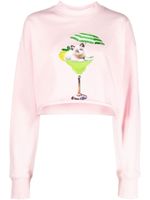 MSGM sweat crop à imprimé graphique - Rose