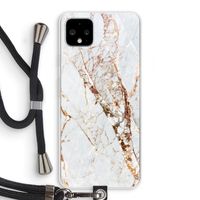 Goud marmer: Pixel 4 XL Transparant Hoesje met koord