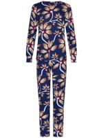 Marineblauwe pyjama bloemen Pastunette