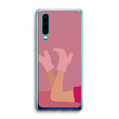 Pink boots: Huawei P30 Transparant Hoesje