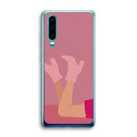 Pink boots: Huawei P30 Transparant Hoesje