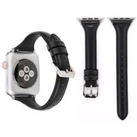 Eenvoudige manier lederen T Type horloge band voor Apple Watch serie 3 & 2 & 1 38mm(Black)