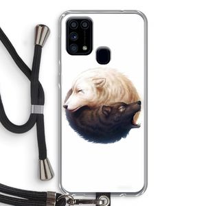 Yin Yang Wolves: Samsung Galaxy M31 Transparant Hoesje met koord